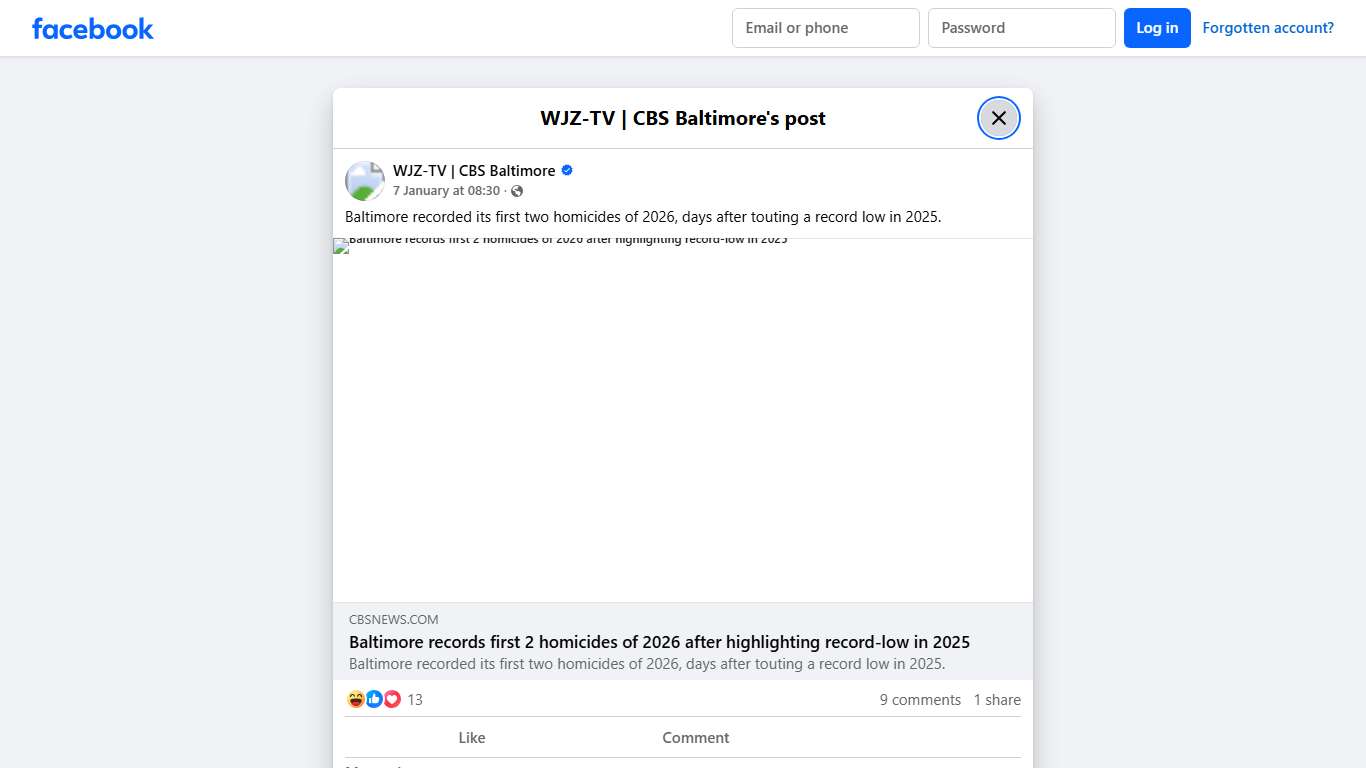 Baltimore recorded its first two... - WJZ-TV CBS Baltimore Facebook